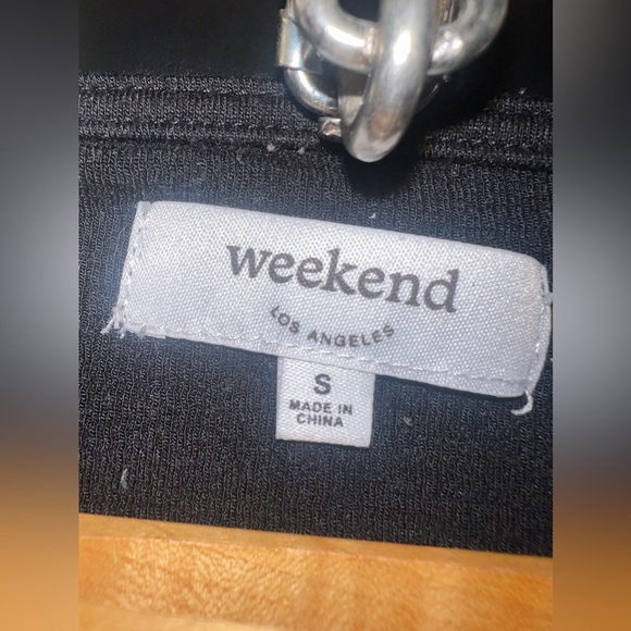 Weekend LA Black Janice Square Neck Skinny Ribbed Stretchy Top Size Small EUC - Picture 6 of 7